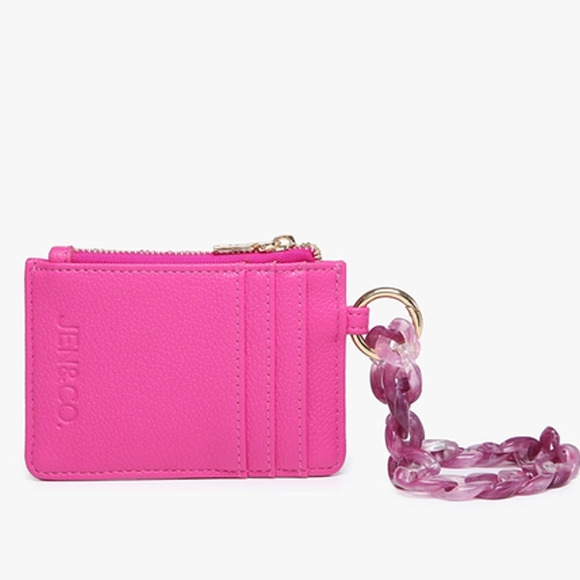 Rhodes Quilted Wallet with Chain Bangle Metallic Cupid Pink - Picture 4 of 4